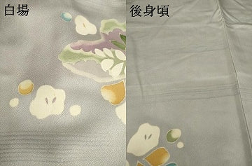 平和屋着物●訪問着　辻が花　刺繍　舞花文　正絹　逸品　AABI4509ck