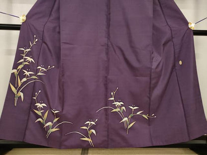 平和屋着物●本加賀友禅作家　能川光陽　石川県指定無形文化財　牛首紬　白山工房　手織り　訪問着　草花文　正絹　逸品　AABI4513ck