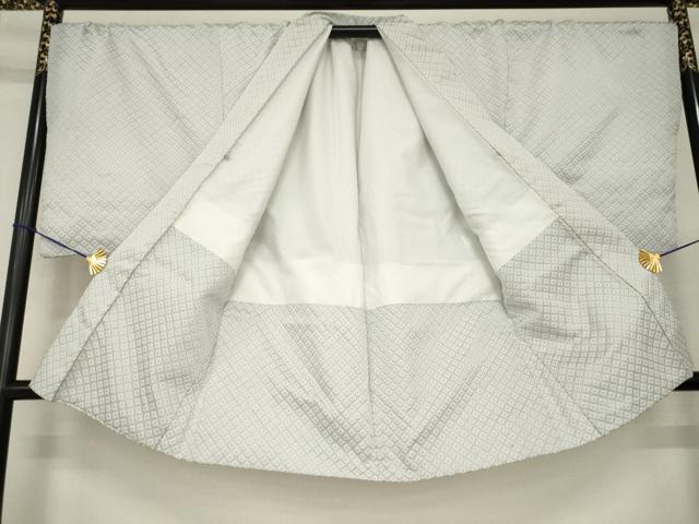 平和屋着物●男性　白紋付・羽織セット　菱文　キングサイズ　洗える着物　AABI4514ck