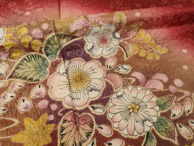 平和屋着物●豪華振袖　辻が花　絞り　遠山花文　暈し染め　正絹　逸品　AABI4522ck