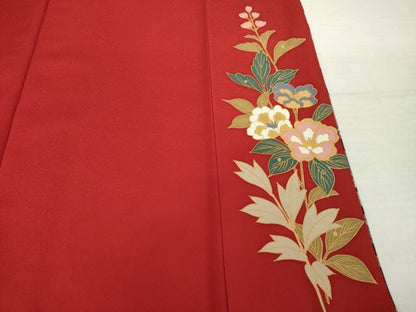 平和屋着物●豪華振袖　駒刺繍　花蝶文　銀通し地　正絹　逸品　AABI4524ck