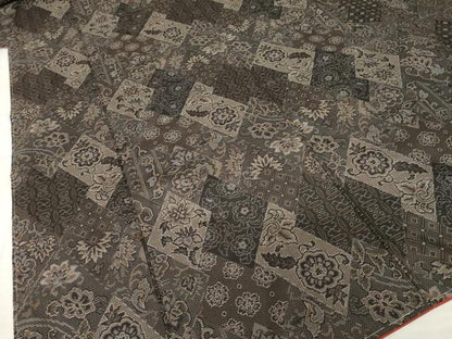 平和屋着物●本場大島紬　カタス7マルキ　更紗花文　正絹　逸品　未使用　AABI4528ck