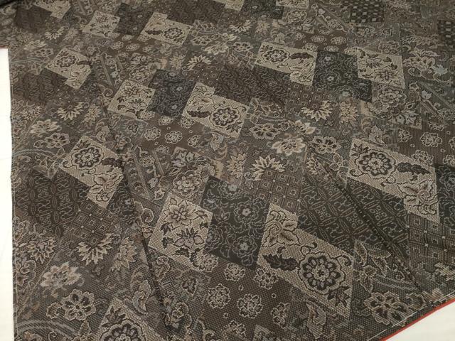 平和屋着物●本場大島紬　カタス7マルキ　更紗花文　正絹　逸品　未使用　AABI4528ck