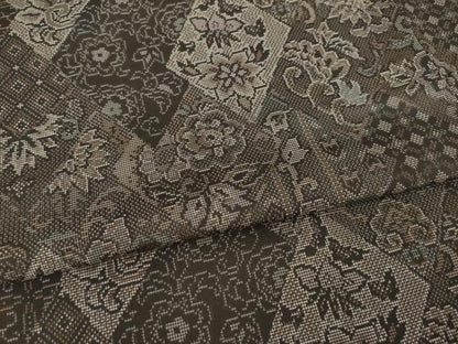 平和屋着物●本場大島紬　カタス7マルキ　更紗花文　正絹　逸品　未使用　AABI4528ck