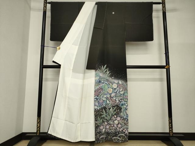 平和屋着物●吉乃一廉　幻の辻が花　訪問着　辻が花　駒刺繍　暈し染め　金彩　正絹　逸品　AABI4536ck