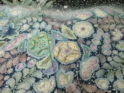 平和屋着物●吉乃一廉　幻の辻が花　訪問着　辻が花　駒刺繍　暈し染め　金彩　正絹　逸品　AABI4536ck