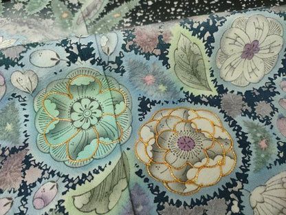 平和屋着物●吉乃一廉　幻の辻が花　訪問着　辻が花　駒刺繍　暈し染め　金彩　正絹　逸品　AABI4536ck