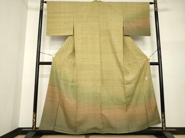 平和屋着物●訪問着　作家物　又司　紬地　霞文　暈し染め　正絹　逸品　AABI4538ck