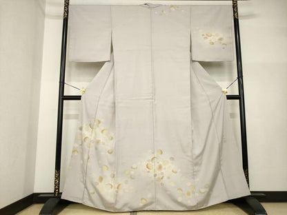 平和屋着物●訪問着　作家物　紬地　石畳文　正絹　逸品　AABI4539ck
