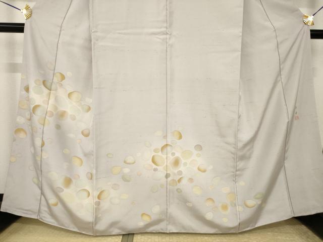 平和屋着物●訪問着　作家物　紬地　石畳文　正絹　逸品　AABI4539ck