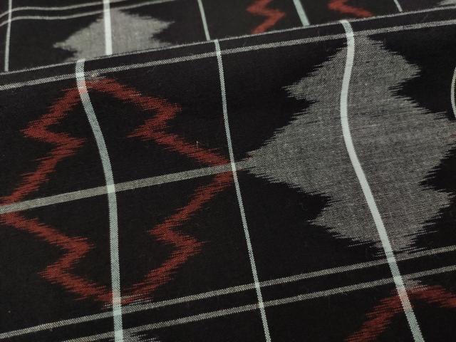 平和屋着物●久留米絣　松皮菱文　綿　逸品　AABI4541ck