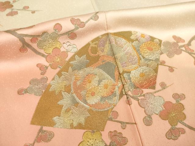 平和屋着物●金彩友禅　卓越技能者・名工・和田光正　訪問着　地紙御所車花文　暈し染め　正絹　逸品　AABI4544ck