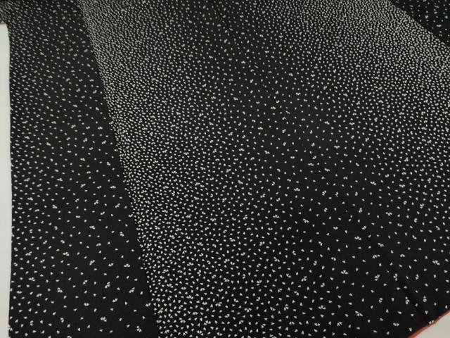 平和屋着物●上質な小紋　桜間道　黒地　正絹　逸品　AABI4552ck