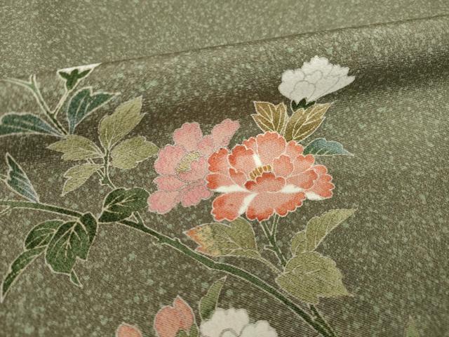 平和屋着物●訪問着　友禅　枝花文　暈し染め　正絹　逸品　AABI4554ck