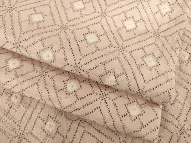 平和屋着物●上質な紬　絞り　菱繋ぎ　正絹　逸品　AABI4559ck