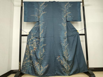 平和屋着物●訪問着　刺繍　短冊花文　金彩　正絹　逸品　AABI4560ck