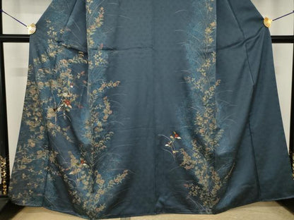 平和屋着物●訪問着　刺繍　短冊花文　金彩　正絹　逸品　AABI4560ck
