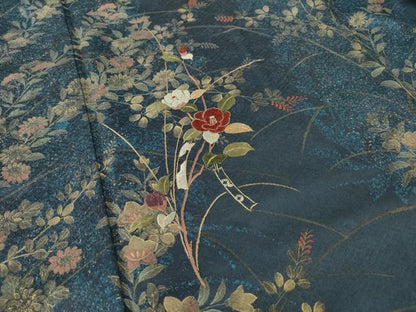平和屋着物●訪問着　刺繍　短冊花文　金彩　正絹　逸品　AABI4560ck