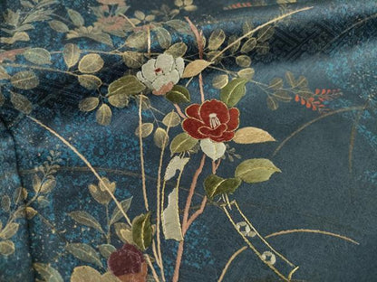 平和屋着物●訪問着　刺繍　短冊花文　金彩　正絹　逸品　AABI4560ck