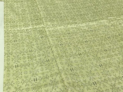 平和屋着物▽上質な紬　単衣　幾何学文様　正絹　逸品　AABI4561jh
