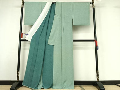 平和屋着物▽上質な小紋　単衣　墨流し文様　正絹　逸品　AABI4562jh