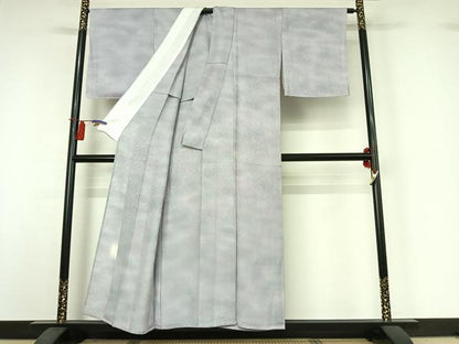 平和屋着物▽上質な小紋　単衣　作家物　霞文　暈し染め　正絹　逸品　AABI4566jh