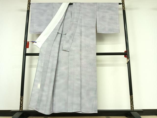 平和屋着物▽上質な小紋　単衣　作家物　霞文　暈し染め　正絹　逸品　AABI4566jh
