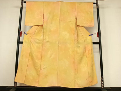 平和屋着物▽上質な小紋　単衣　霞文　暈し染め　正絹　逸品　AABI4567jh