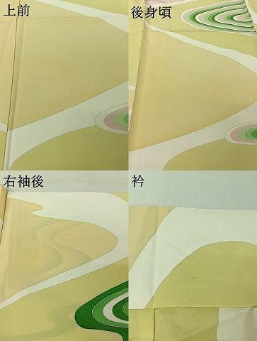 平和屋着物▽上質な小紋　単衣　流水文　正絹　逸品　AABI4580jh
