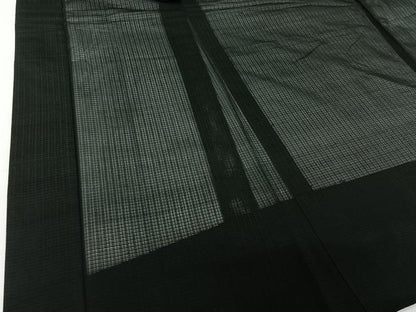 平和屋着物▽男性　長羽織　スリーシーズン　春夏秋　塵除け　暗黒色　黒地　正絹　逸品　AABI4583jh