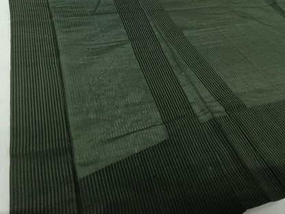 平和屋着物▽男性　長羽織　スリーシーズン　春夏秋　塵除け　縞　黒地　正絹　逸品　AABI4586jh