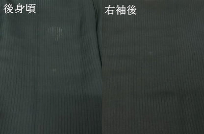 平和屋着物▽男性　黒紋付　長羽織　スリーシーズン　春夏秋　塵除け　暗黒色　黒地　正絹　逸品　AABI4589jh