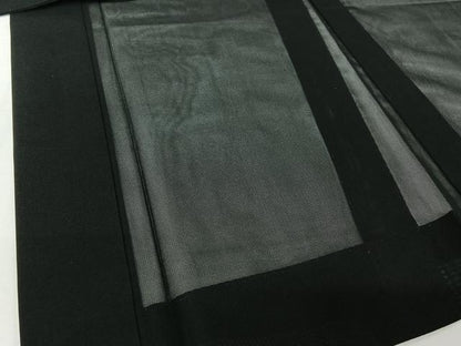 平和屋着物▽男性　羽織　スリーシーズン　春夏秋　塵除け　暗黒色　黒地　正絹　逸品　AABI4590jh