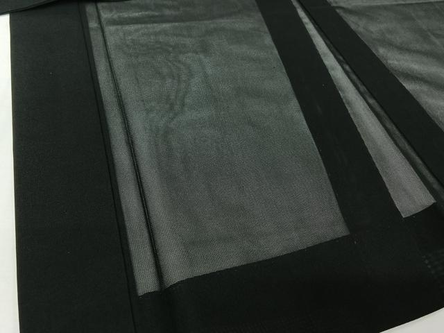 平和屋着物▽男性　羽織　スリーシーズン　春夏秋　塵除け　暗黒色　黒地　正絹　逸品　AABI4590jh