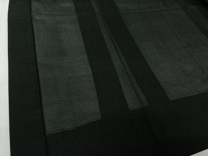 平和屋着物▽羽織　スリーシーズン　春夏秋　塵除け　暗黒色　黒地　正絹　逸品　AABI4592jh