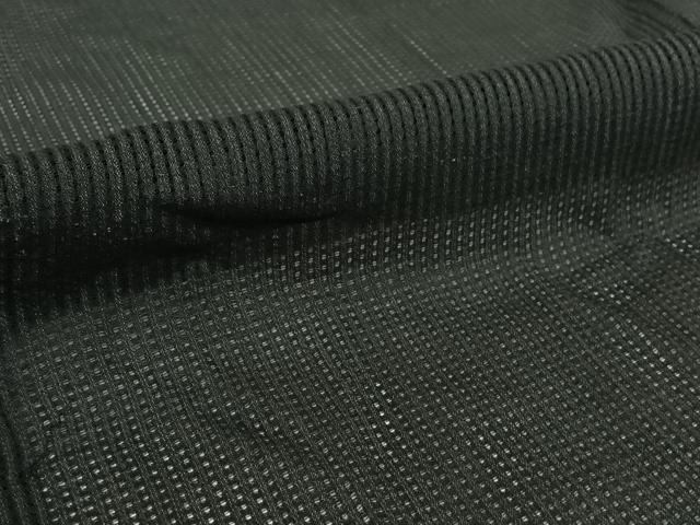 平和屋着物▽男性　長羽織　スリーシーズン　春夏秋　塵除け　暗黒色　黒地　正絹　逸品　AABI4596jh