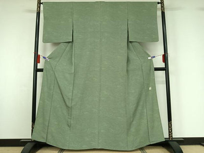 平和屋着物▽上質な小紋　単衣　作家物　墨流し文様　正絹　逸品　AABI4601jh