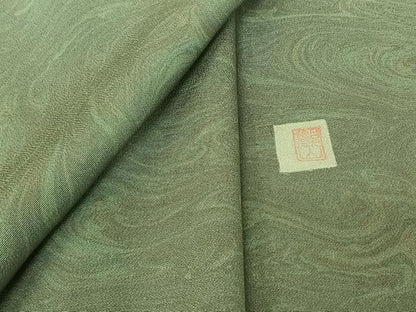 平和屋着物▽上質な小紋　単衣　作家物　墨流し文様　正絹　逸品　AABI4601jh