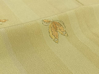平和屋着物▽上質な小紋　単衣　舞蝶文　正絹　逸品　AABI4605jh