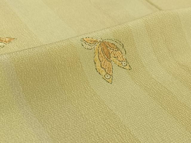 平和屋着物▽上質な小紋　単衣　舞蝶文　正絹　逸品　AABI4605jh