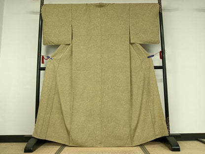 平和屋着物▽上質な小紋　単衣　墨流し文様　正絹　逸品　AABI4608jh