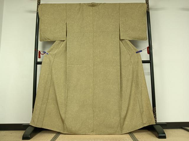 平和屋着物▽上質な小紋　単衣　墨流し文様　正絹　逸品　AABI4608jh