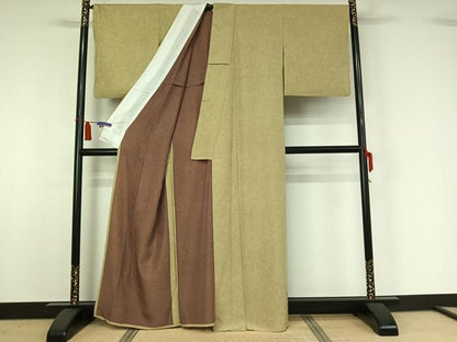 平和屋着物▽上質な小紋　単衣　墨流し文様　正絹　逸品　AABI4608jh