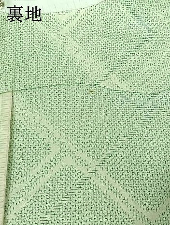 平和屋着物▽本場大島紬　単衣　幾何学文様　正絹　逸品　AABI4616jh