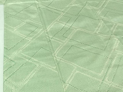 平和屋着物▽本場大島紬　単衣　幾何学文様　正絹　逸品　AABI4616jh
