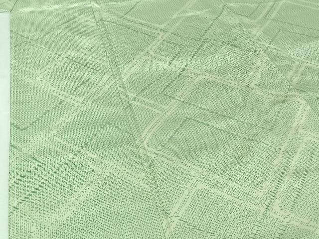 平和屋着物▽本場大島紬　単衣　幾何学文様　正絹　逸品　AABI4616jh