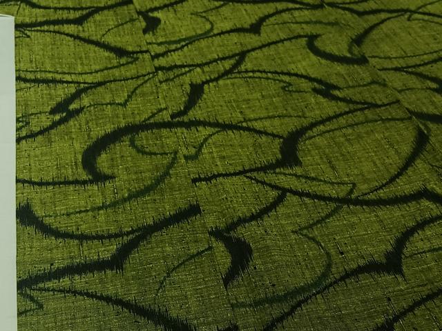 平和屋着物▽上質な紬　単衣　雲取り文　正絹　逸品　AABI4620jh