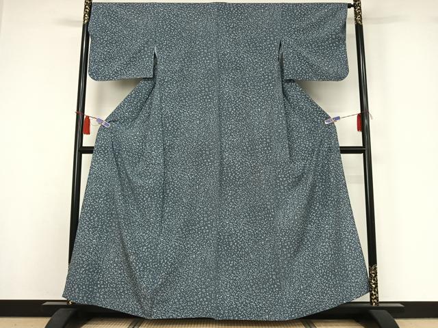 平和屋着物▽洗える最高級着物　＜英＞はなぶさ謹製　小紋　単衣　あられ文　洗える着物　AABI4629jh