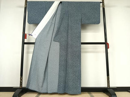 平和屋着物▽洗える最高級着物　＜英＞はなぶさ謹製　小紋　単衣　あられ文　洗える着物　AABI4629jh