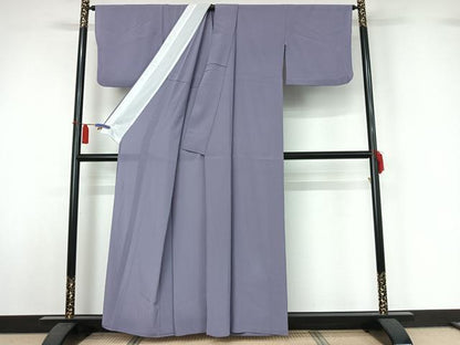 平和屋着物▽洗える最高級着物　＜英＞はなぶさ謹製　色無地　単衣　藤色　洗える着物　AABI4630jh
